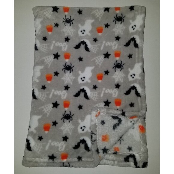 Gray Candy Corn Baby Blanket Halloween Ghost Spider Bat Boo Dream Kids RN 164273 - Picture 1 of 5